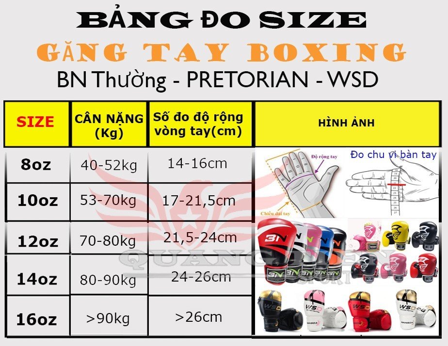 Găng tay boxing võ thuật Pretorian đen chính hãng