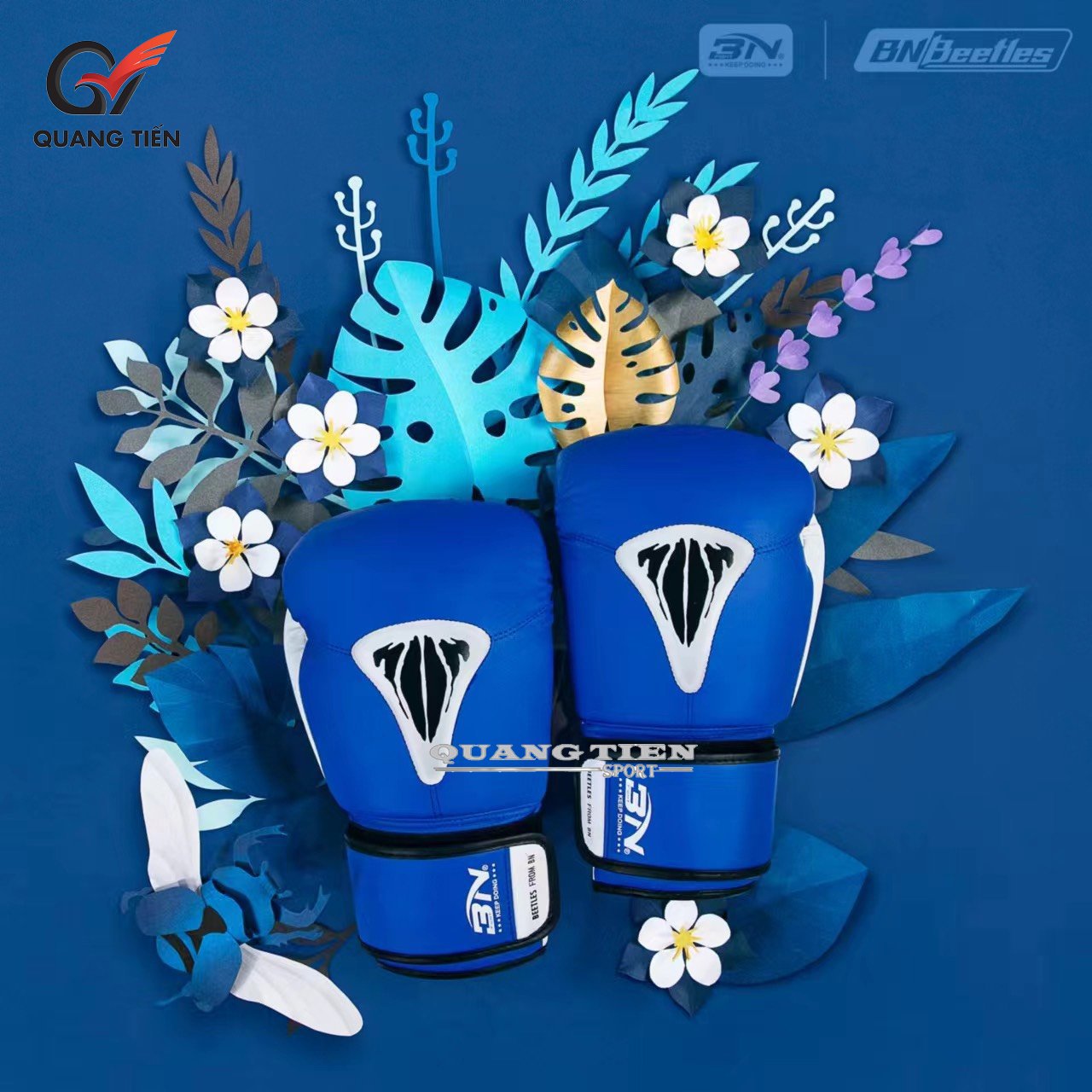Găng tay boxing BN 8.0 2025 cao cấp chính hãng - Màu Xanh