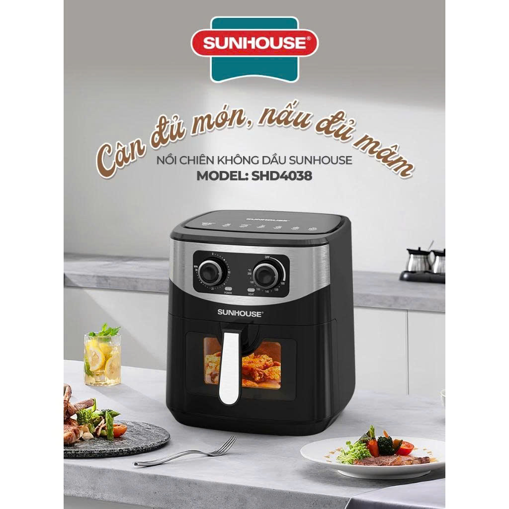 Nồi chiên không dầu 10.5L Sunhouse SHD4038