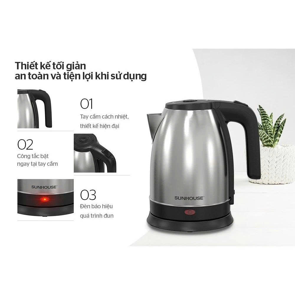 Ấm siêu tốc Inox Sunhouse SHD1183