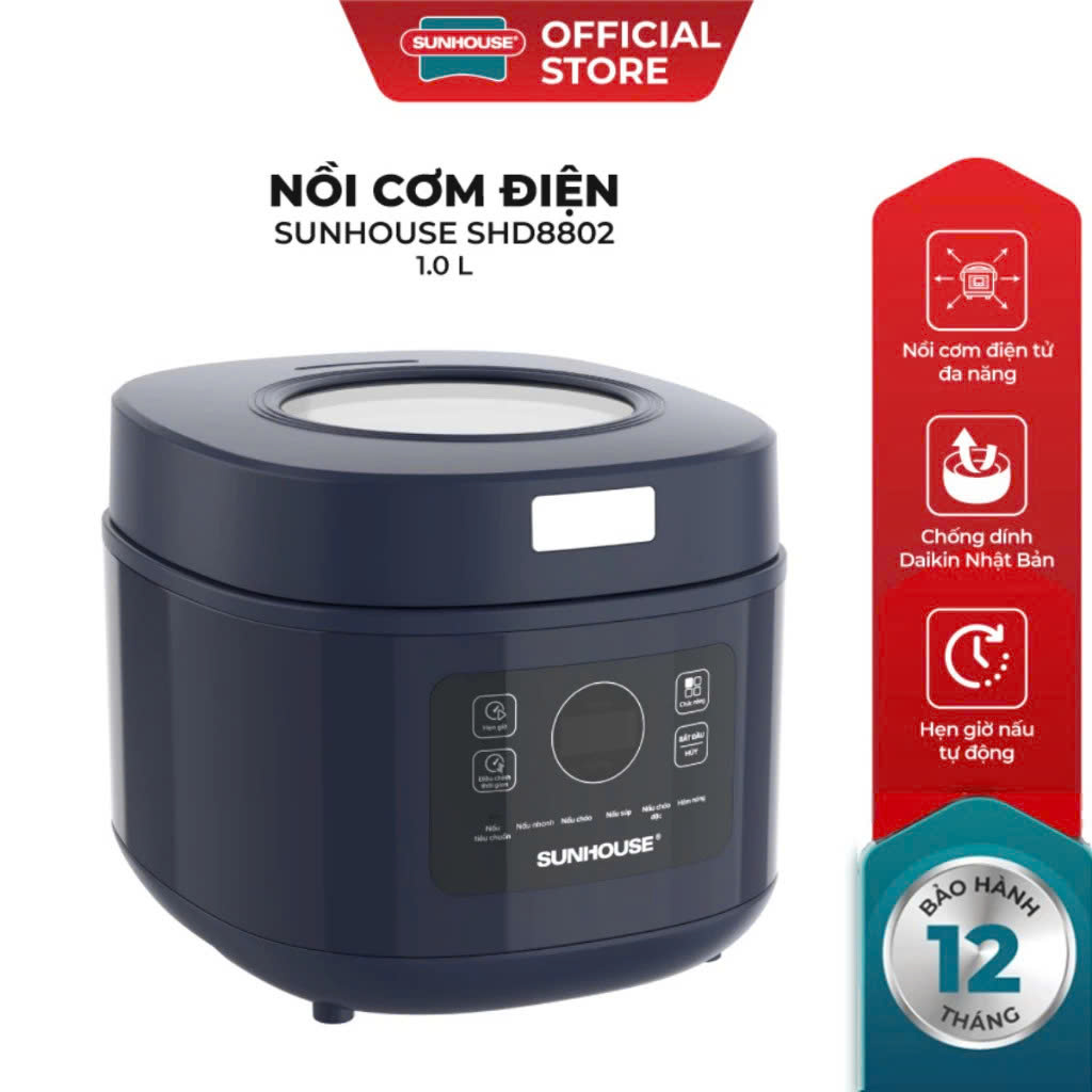 Nồi cơm điện tử 1L Sunhouse SHD8802
