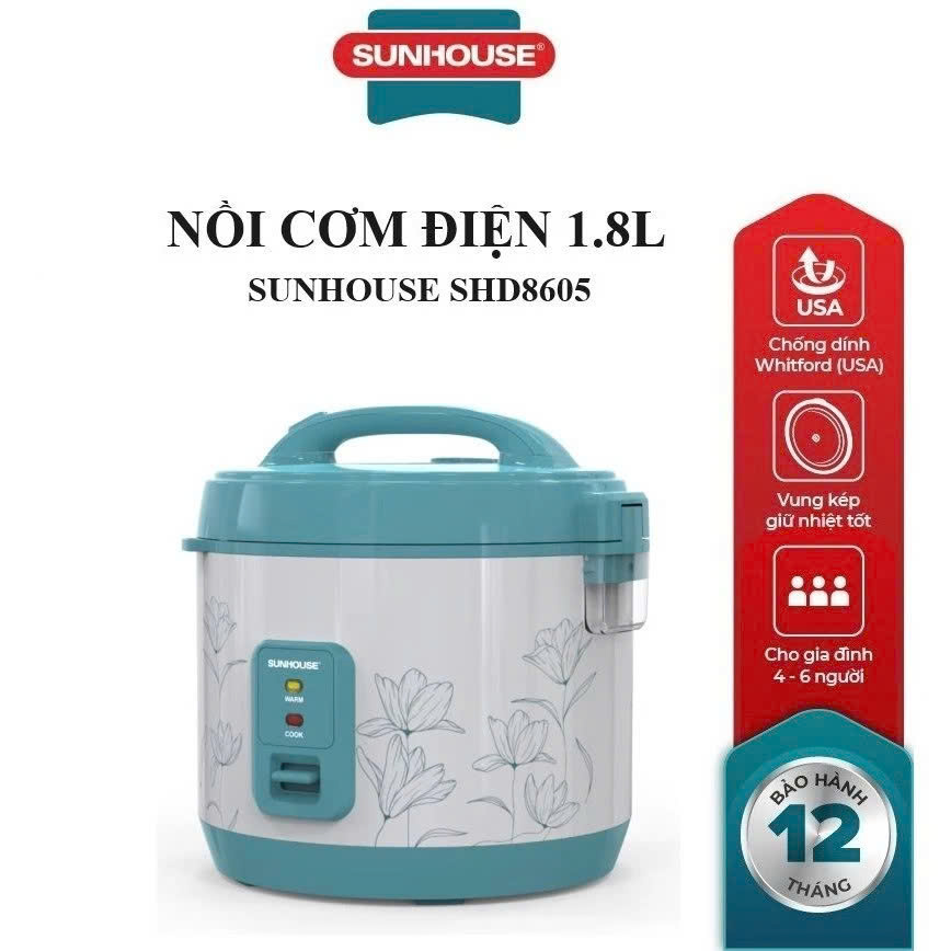 Nồi cơm điện 1.8L Sunhouse SHD8605