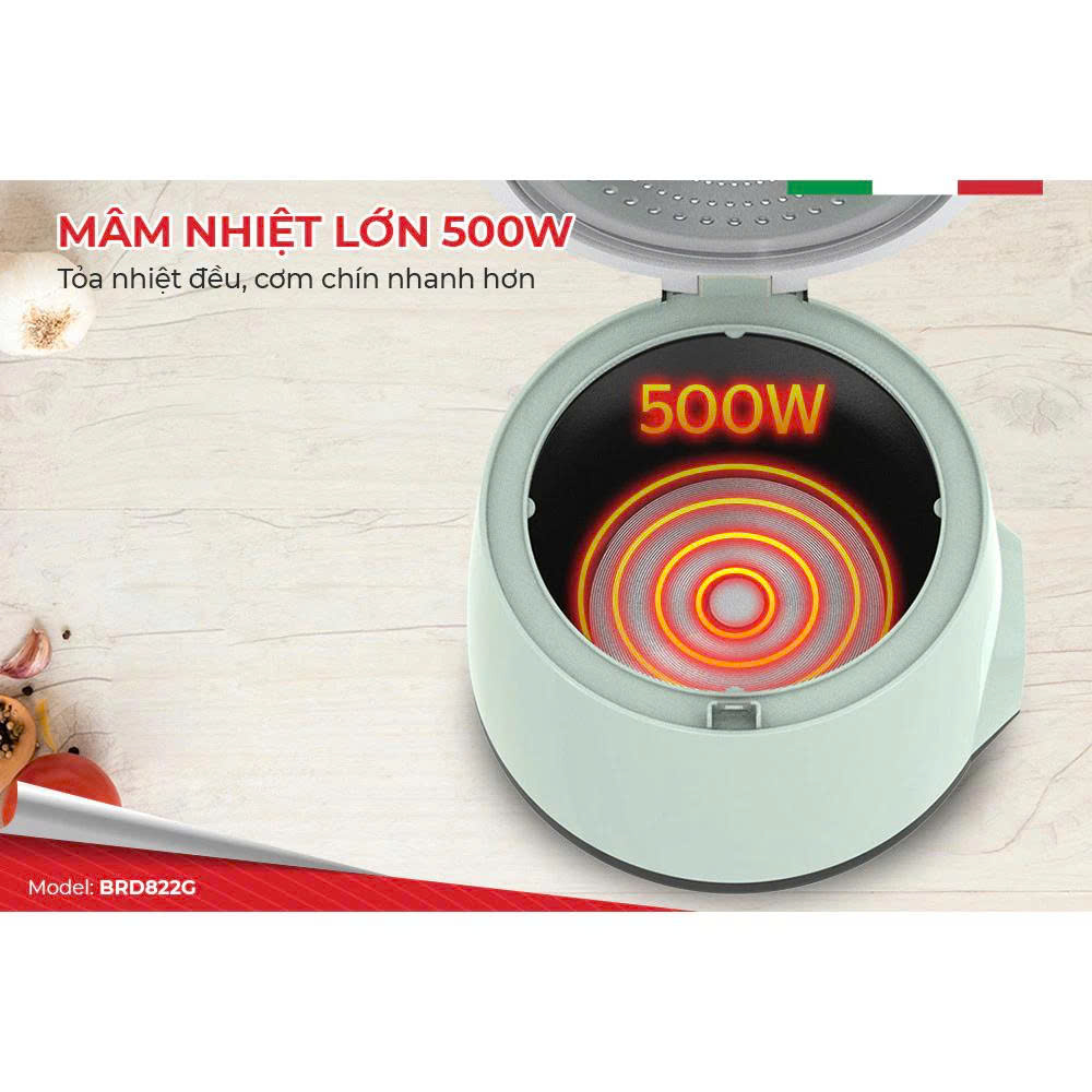 Nồi cơm điện 1.2L Baretti BRD822G