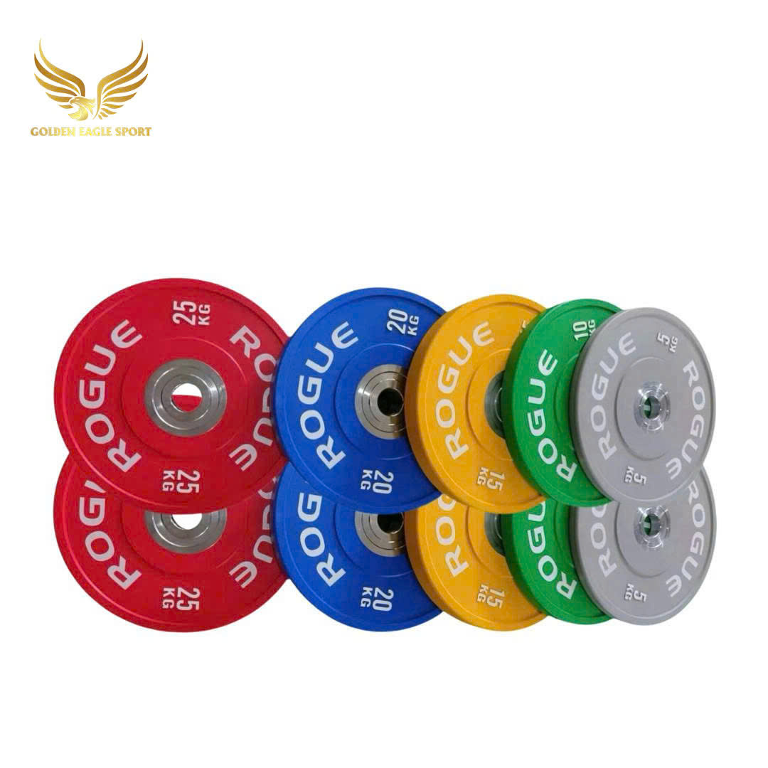 Tạ bánh cao su lõi thép nhỏ ROGUE cao cấp 20 kg lỗ 50 nhập khẩu (1 cặp)