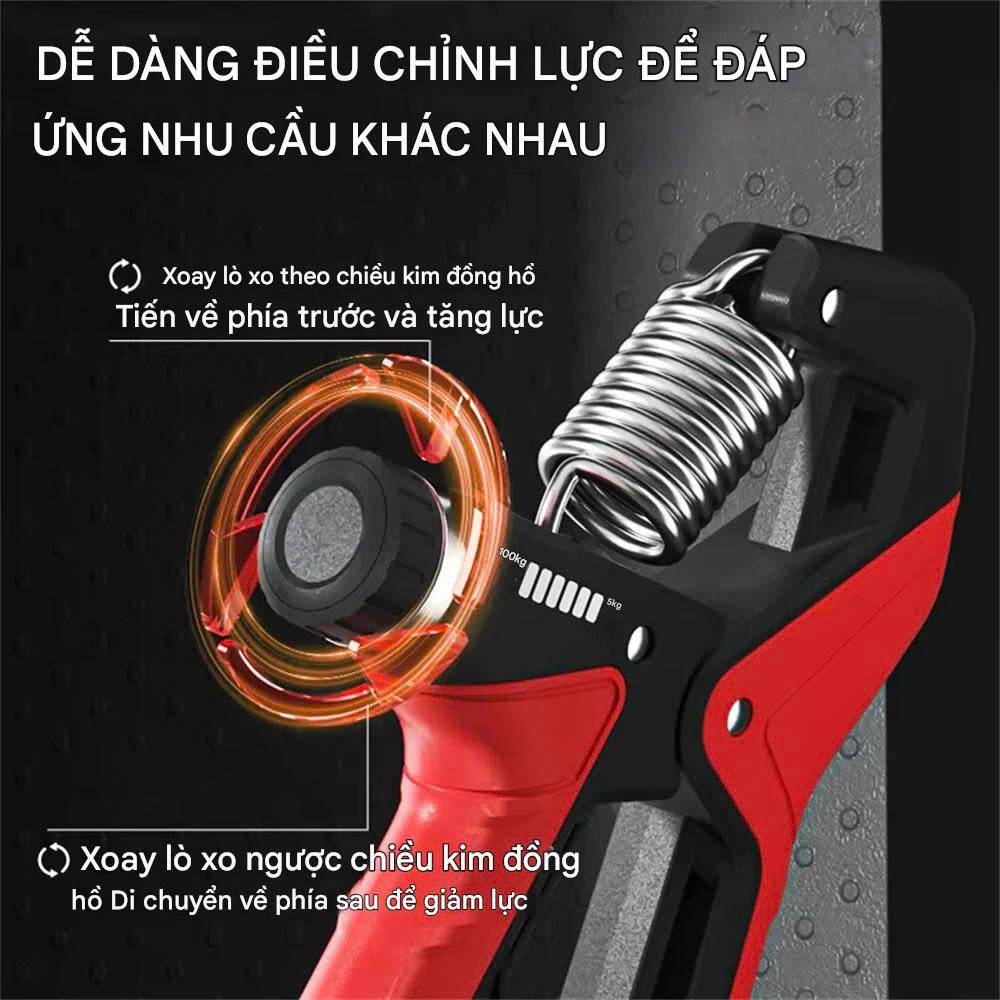 Kìm bóp tay Kingbox KB630 điều chỉnh lực kèm bộ đếm số 5-100kg