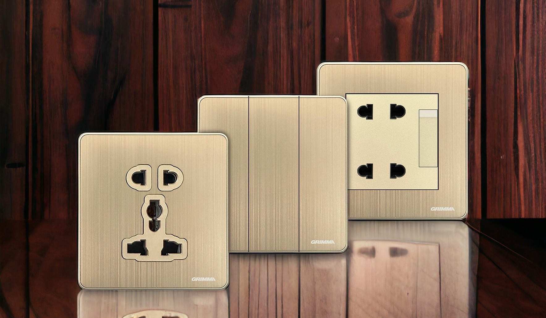 đèn trang trí nội thất của mọi nhà Công tắc ổ cắm điện Grimma G5 series - Gold | CÔNG TY CỔ PHẦN GRIMMA ELECTRIC