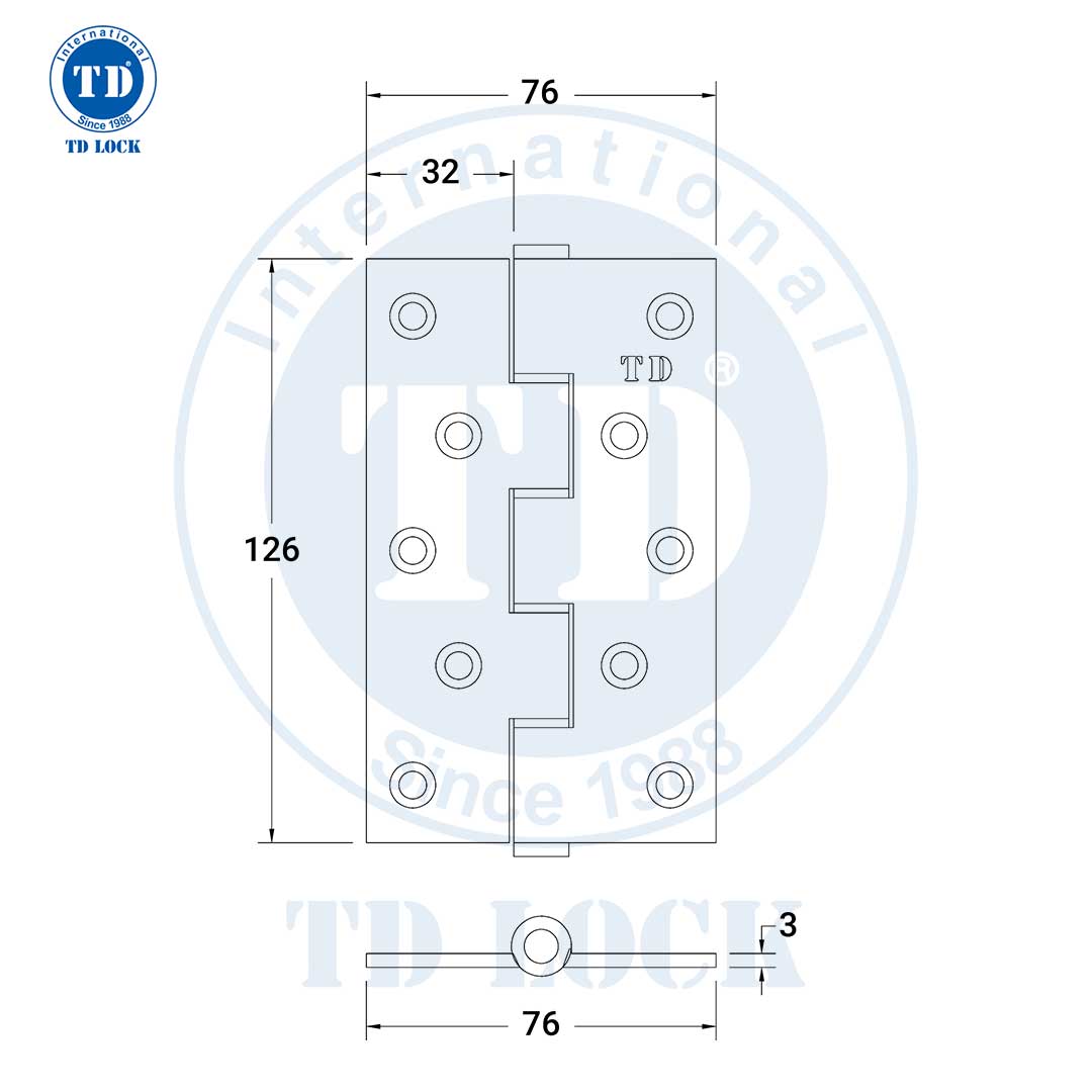 BẢN LỀ CỬA GỖ - BBL-680005 VÀNG BÓNG