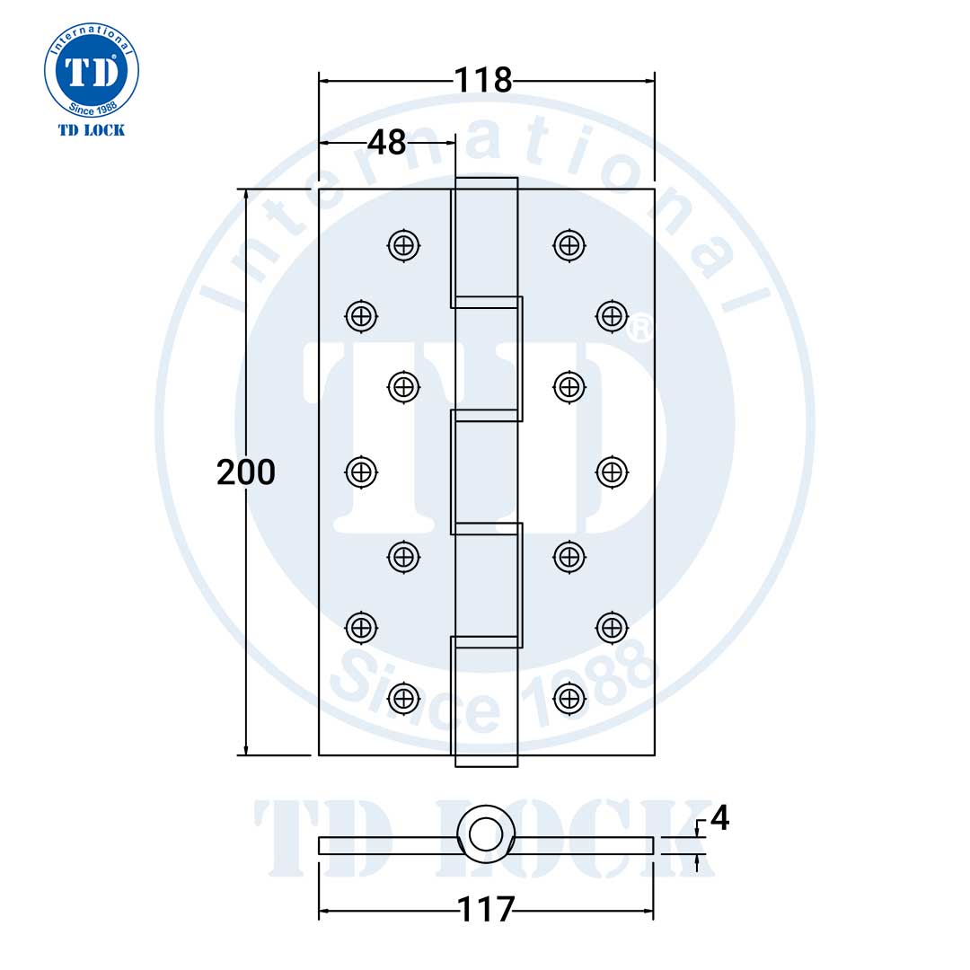BẢN LỀ CỬA GỖ - BBL-680008 VÀNG BÓNG