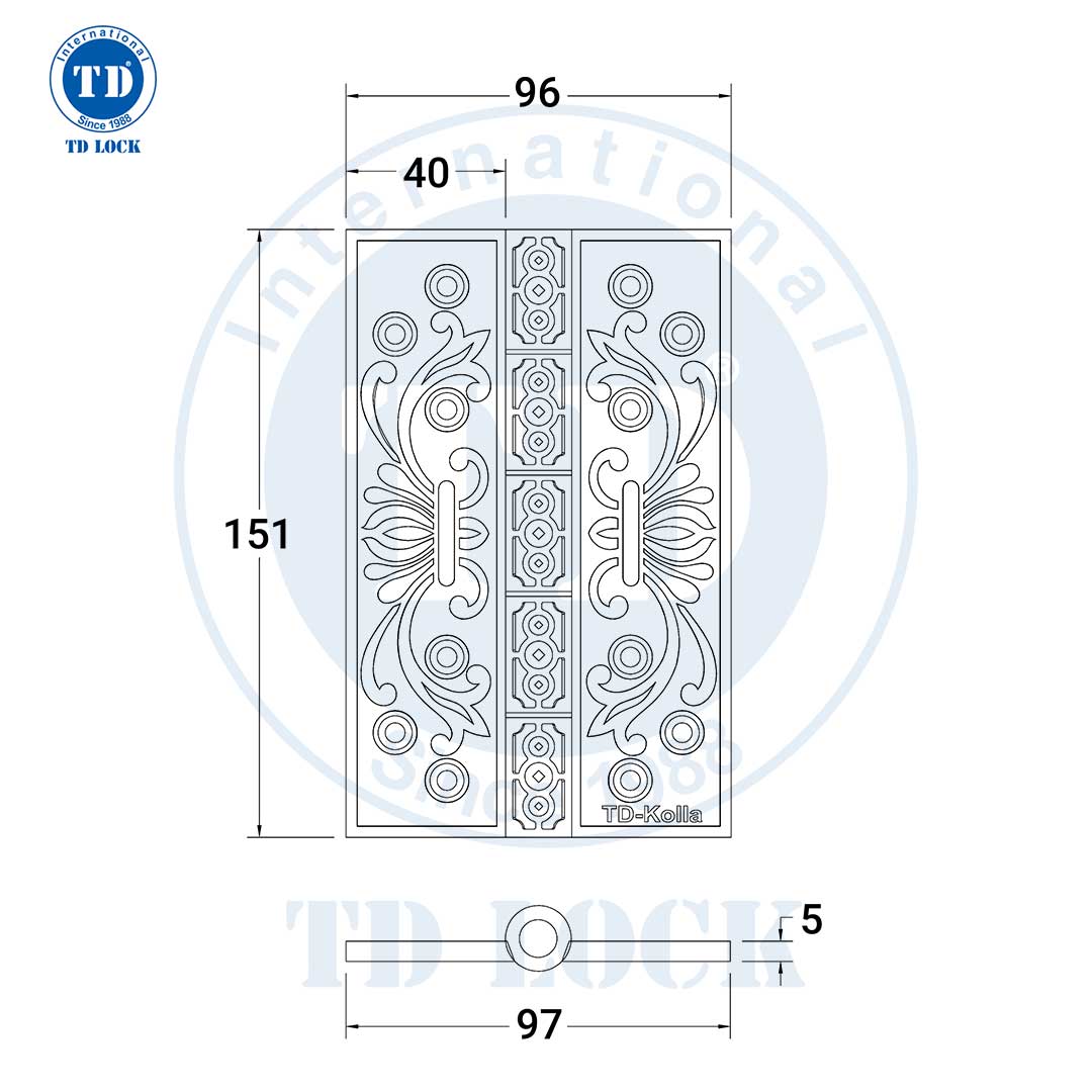 BẢN LỀ KOLLA CỬA GỖ - BBL-69150-2C VÀNG MỜ