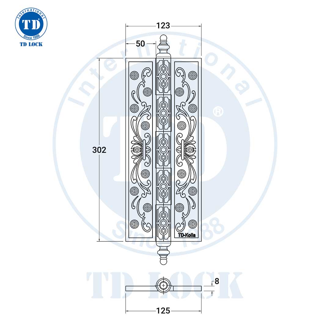 BẢN LỀ KOLLA CỬA GỖ - BBL-68300-2C VÀNG MỜ