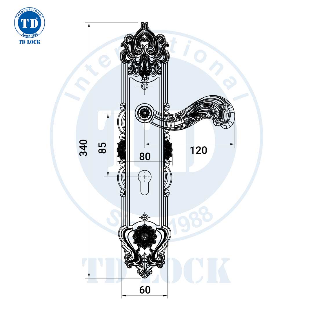KHÓA TAY GẠT CỬA GỖ LOTUS - BDH-341341-G CỬA CHÍNH GOLD