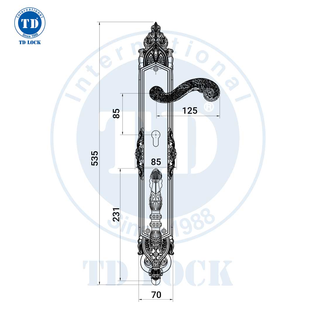 KHÓA TAY GẠT CỬA GỖ ROMA - BPH-274540-G CỬA SẢNH GOLD