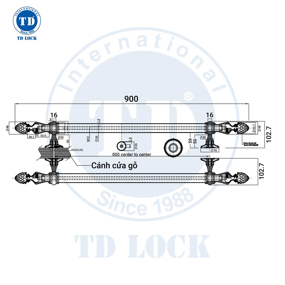 TAY NẮM SẢNH CỬA GỖ - BPH-680900-2 CỬA SẢNH