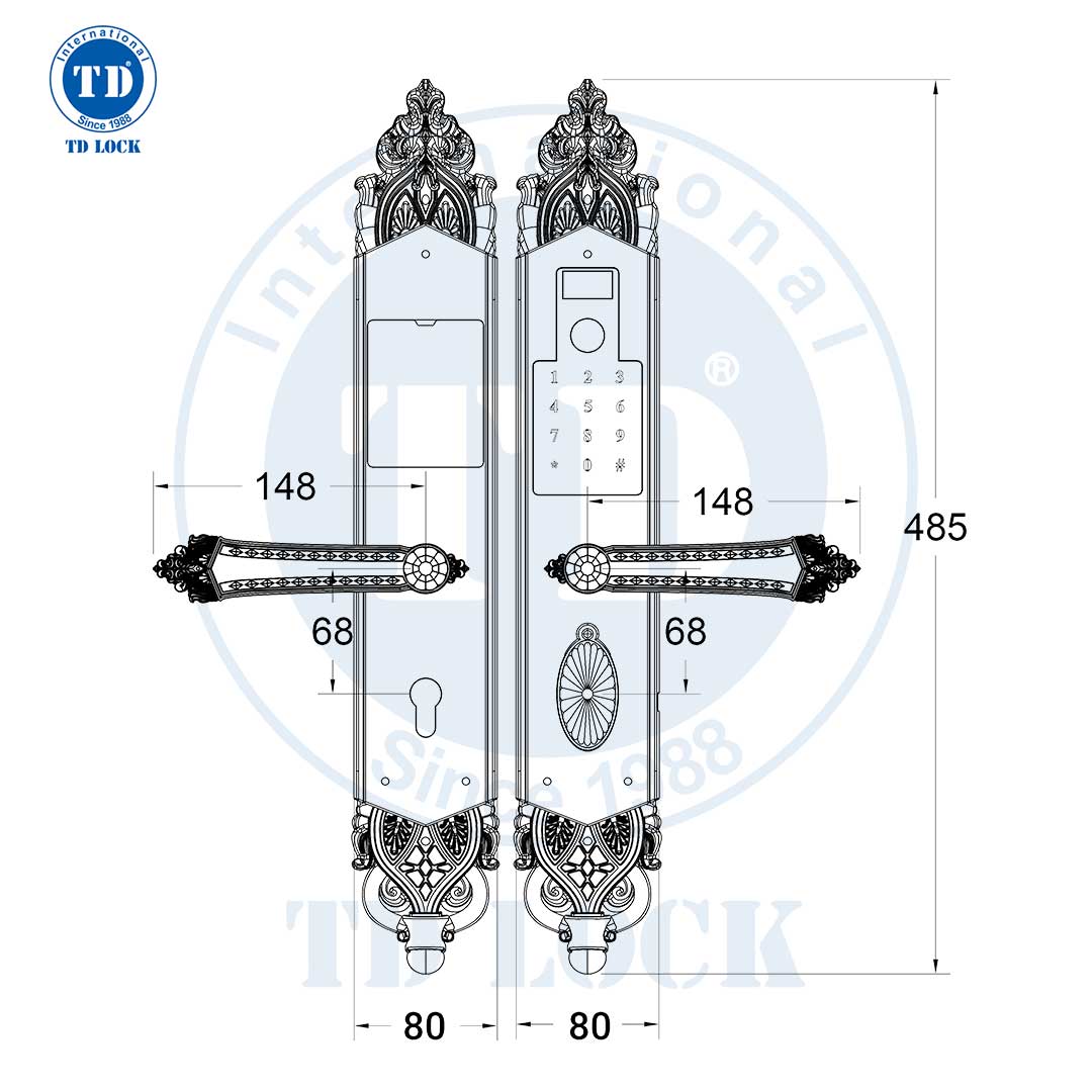 KHÓA ĐIỆN TỬ THÔNG MINH CỬA GỖ MẠ 24K - BSM-680488-G