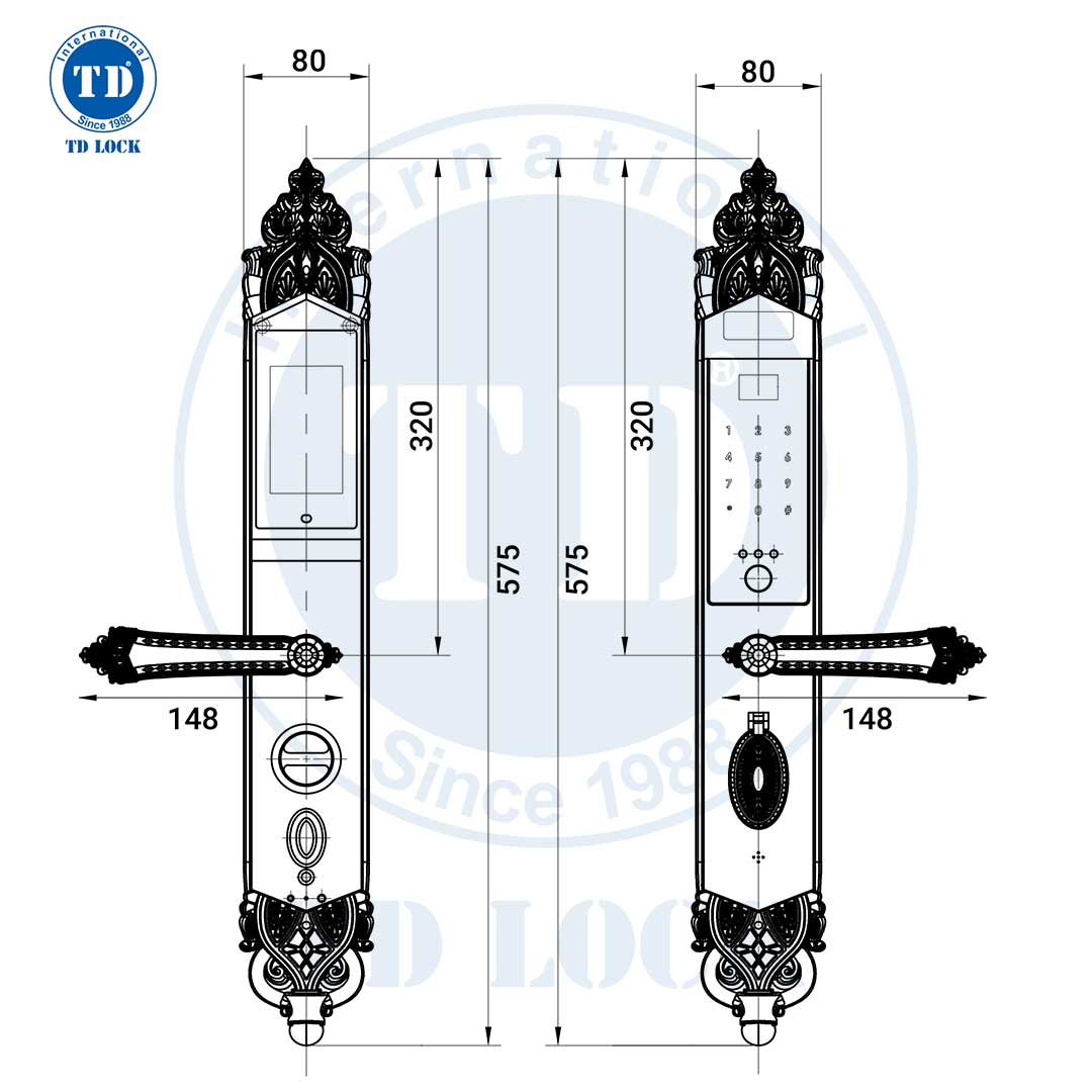 KHÓA ĐIỆN TỬ THÔNG MINH CỬA GỖ MẠ 24K - BSM-680489-G