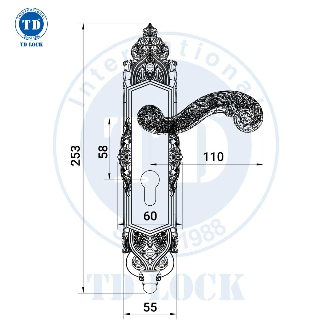 KHÓA TAY GẠT CỬA GỖ ROMA - BTP-240240-2 CỬA PHÒNG