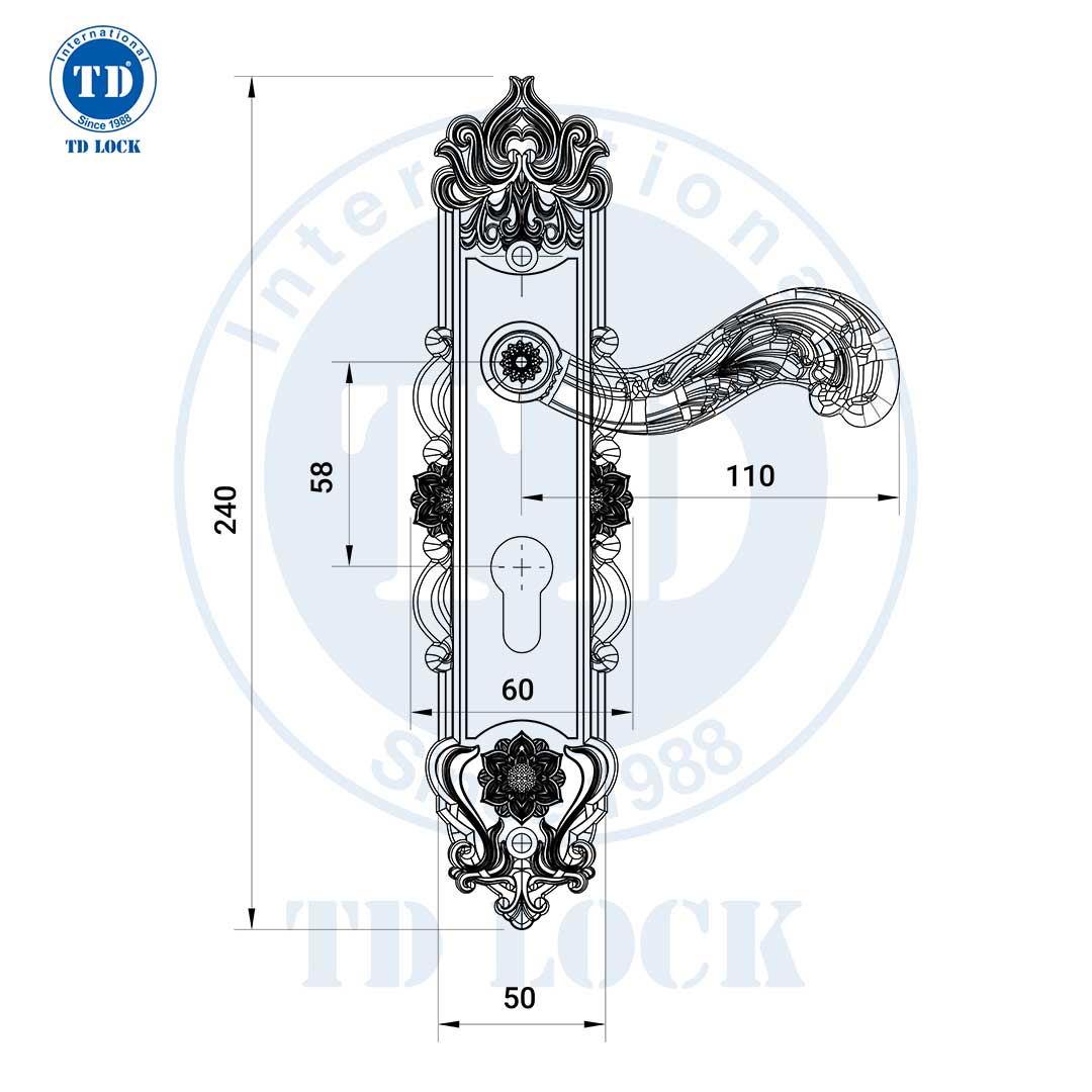 KHÓA TAY GẠT CỬA GỖ LOTUS - BTP-241241-7 CỬA PHÒNG