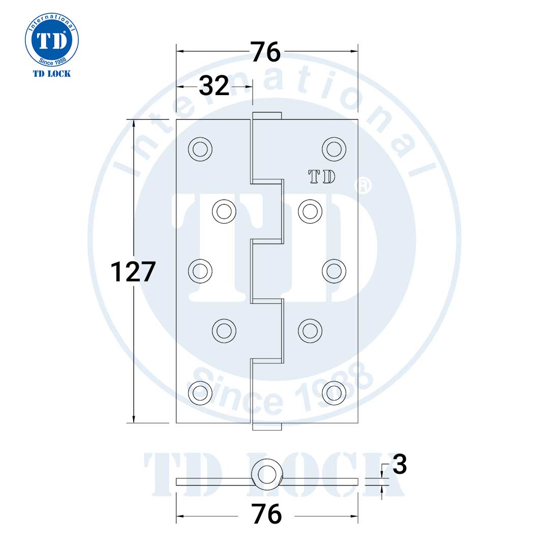 BẢN LỀ CỬA GỖ - SBL-68005 INOX TRẮNG