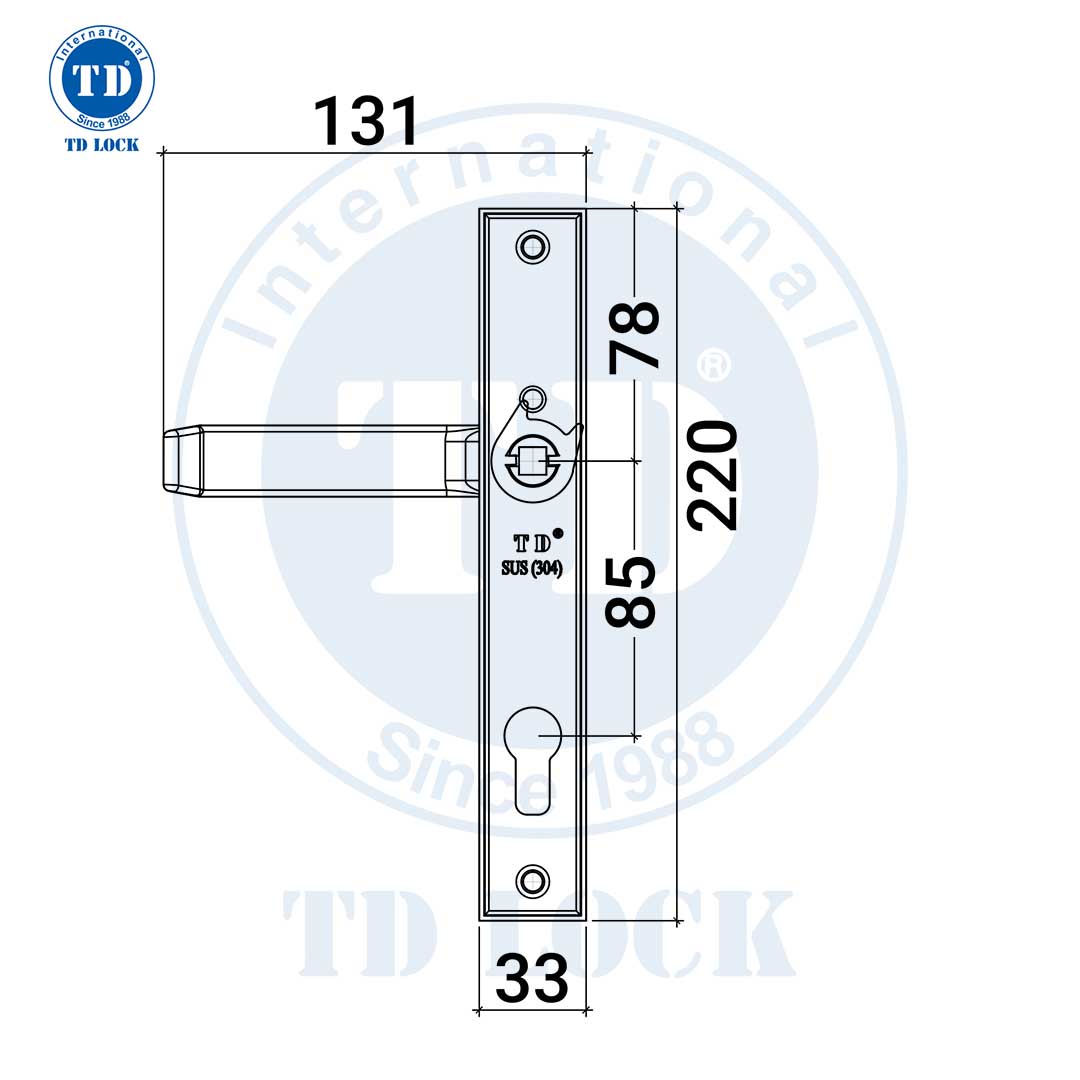 KHÓA TAY GẠT CỬA NHÔM ĐƠN ĐIỂM- SDH-237251-S-B XÁM ĐEN