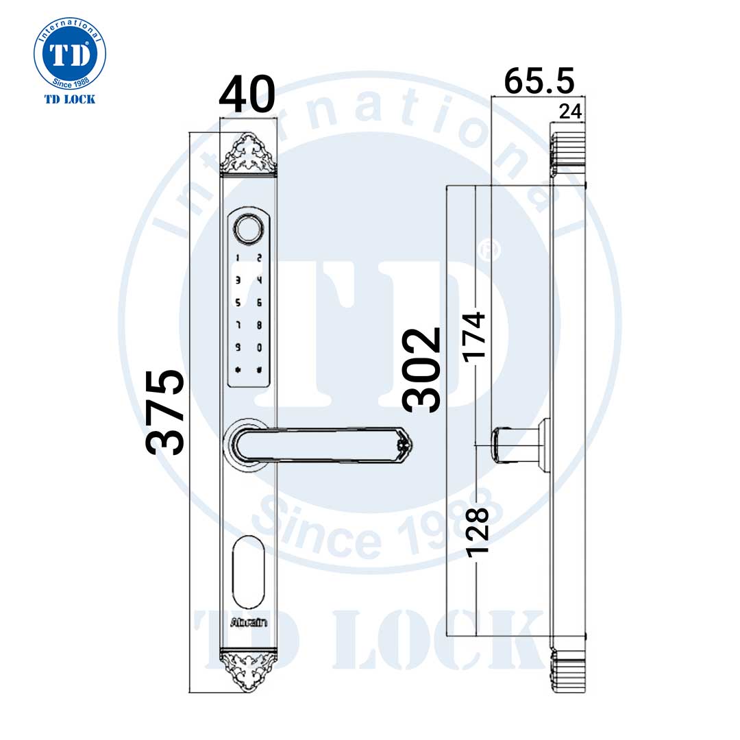 KHÓA ĐIỆN TỬ CỬA NHÔM - SSM-380380 INOX REAL
