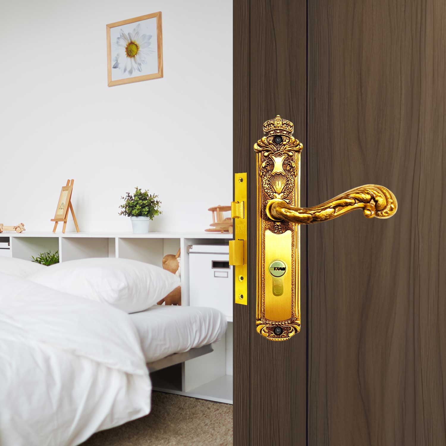 KHÓA TAY GẠT CỬA GỖ KING CROWN - BTP-179267-2 CỬA PHÒNG