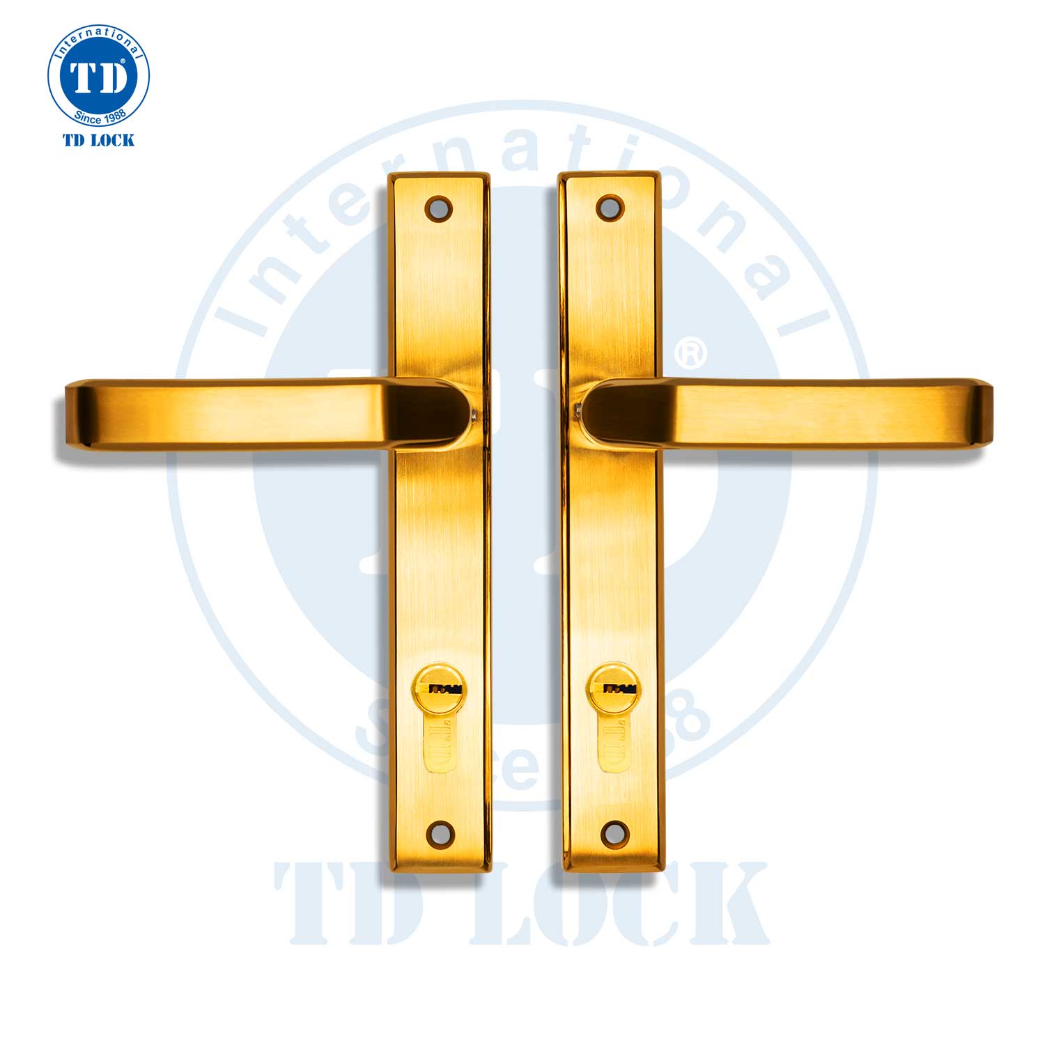 KHÓA TAY GẠT CỬA NHÔM ĐƠN ĐIỂM - SDH-237251-S-G GOLD