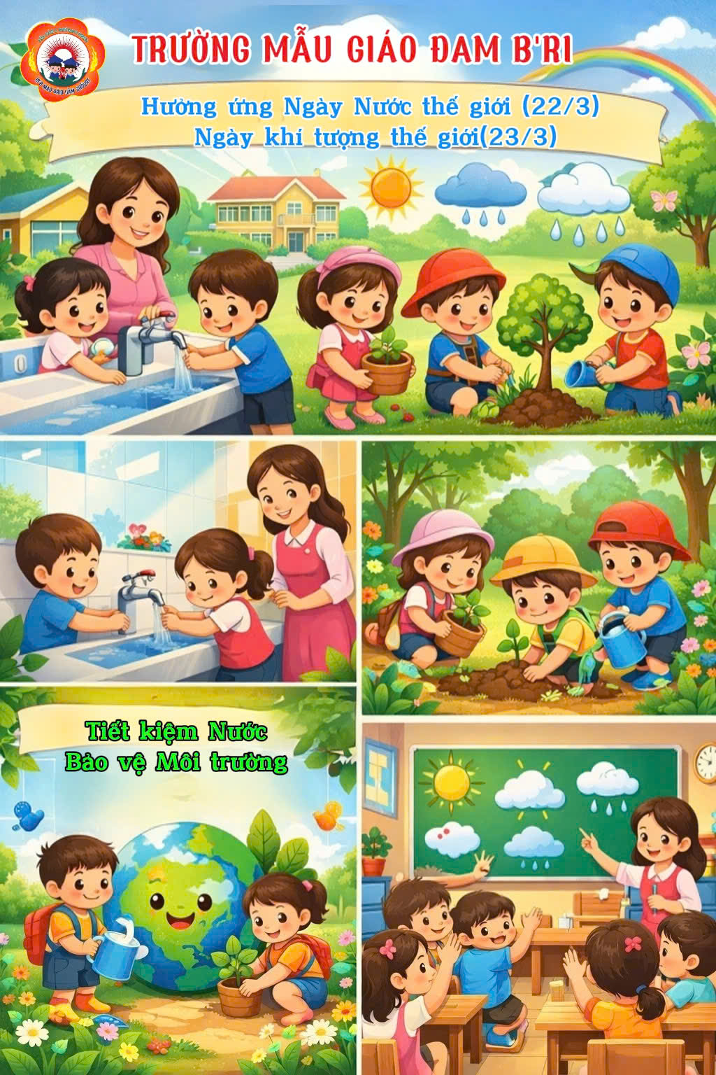 TRƯỜNG MẪU GIÁO ĐAM B’RI HƯỞNG ỨNG NGÀY NƯỚC THẾ GIỚI & NGÀY KHÍ TƯỢNG THẾ GIỚI 2026
