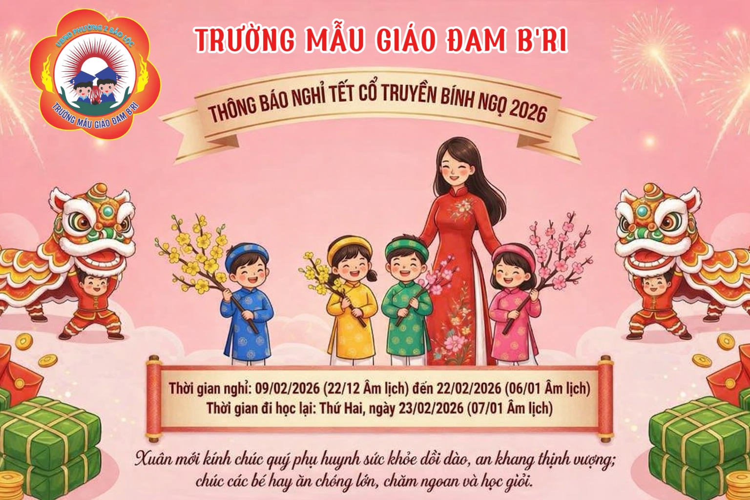 THÔNG BÁO LỊCH NGHỈ TẾT NGUYÊN ĐÁN 2026