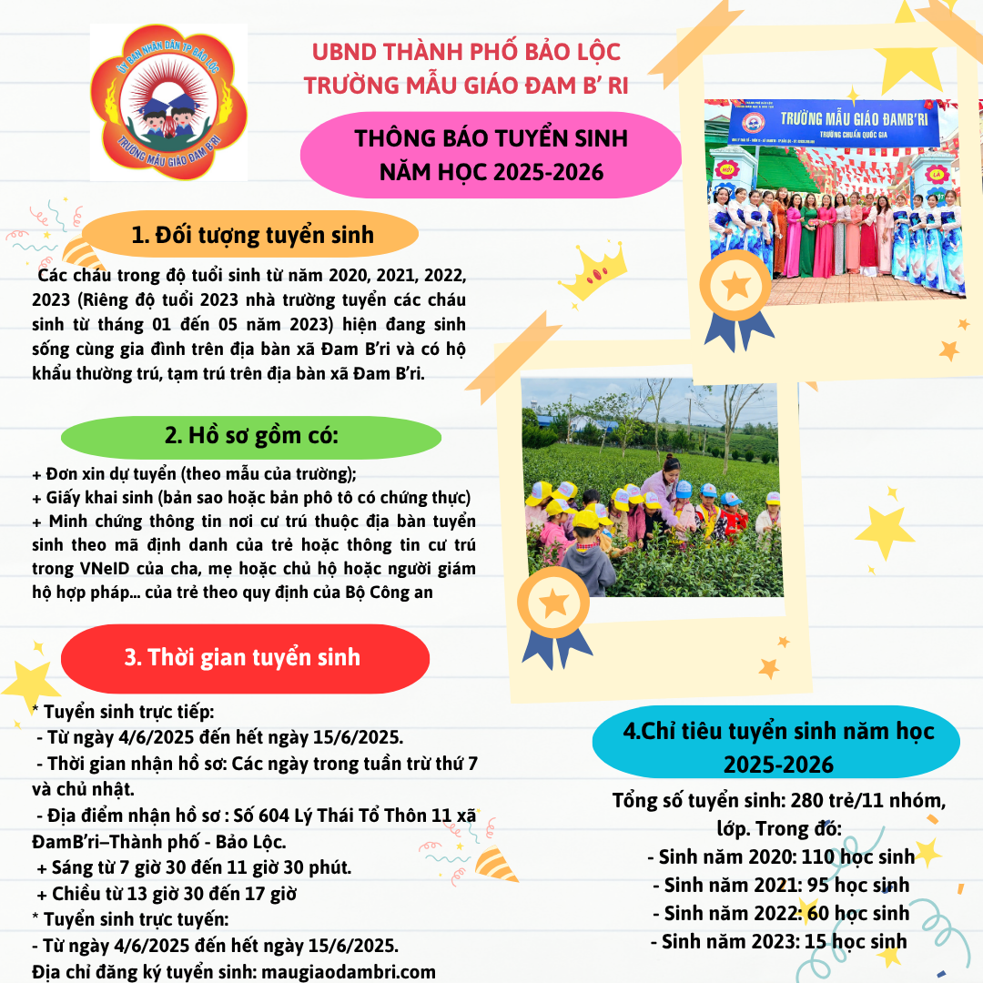 THÔNG BÁO TUYỂN SINH NĂM HỌC 2025-2026