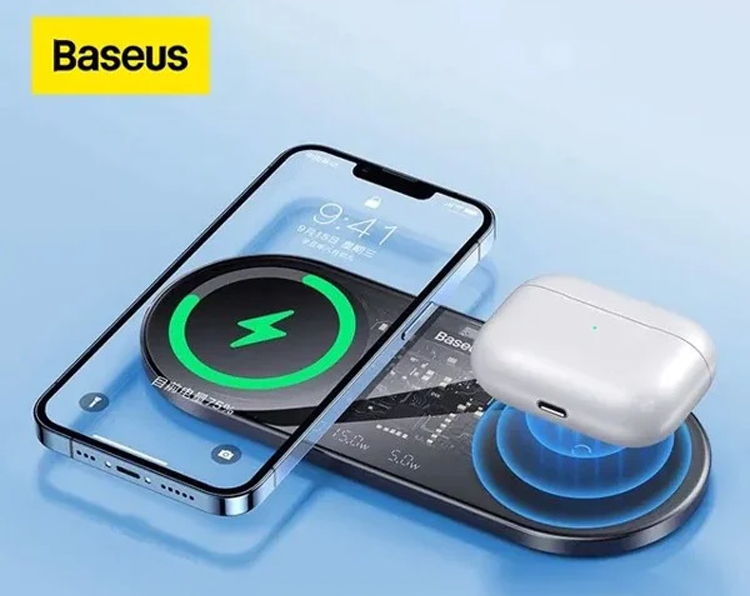 Đế Sạc Nhanh Không Dây Đa Năng Baseus Digital LED Display 2in1 Wireless Charger 20W