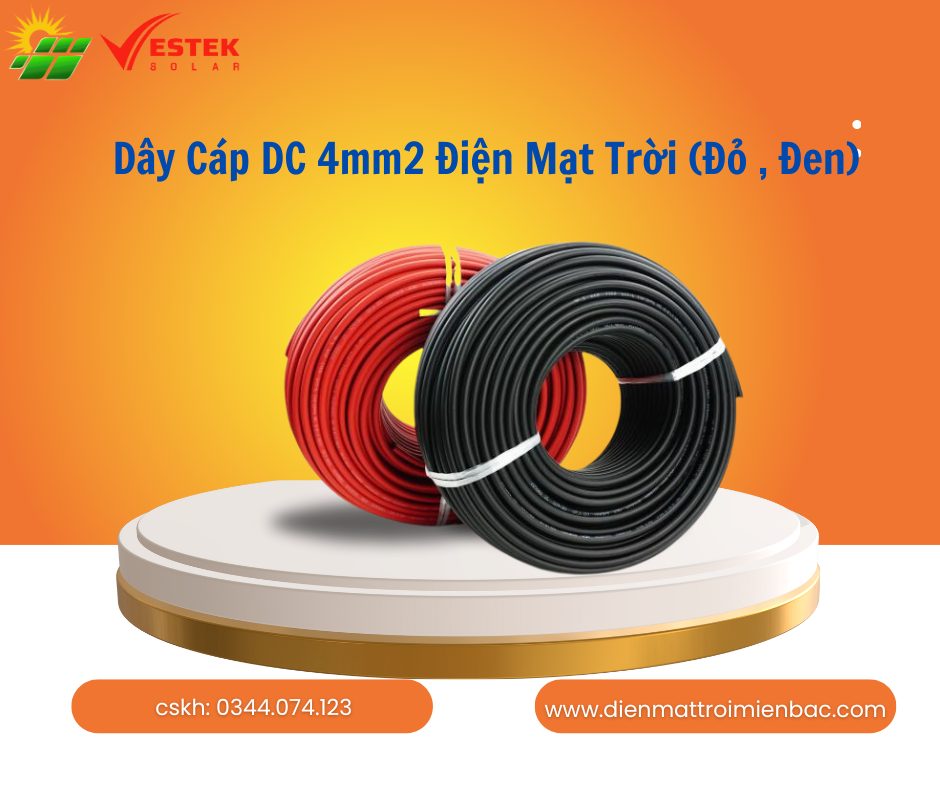 Dây Cáp DC 4mm2 Điện Mặt Trời (Đỏ , Đen)