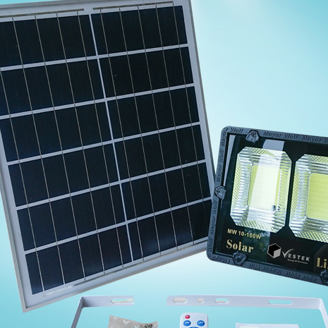 Đèn Pha Năng Lượng Mặt Trời VesTek 2 Khoang 100W - VTPK100-1