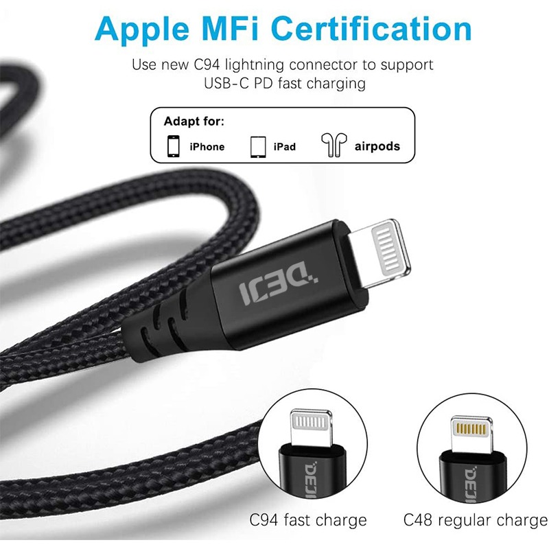 Cáp sạc nhanh cao cấp chuẩn Apple MFi 2.4A chất lượng cao DEJI