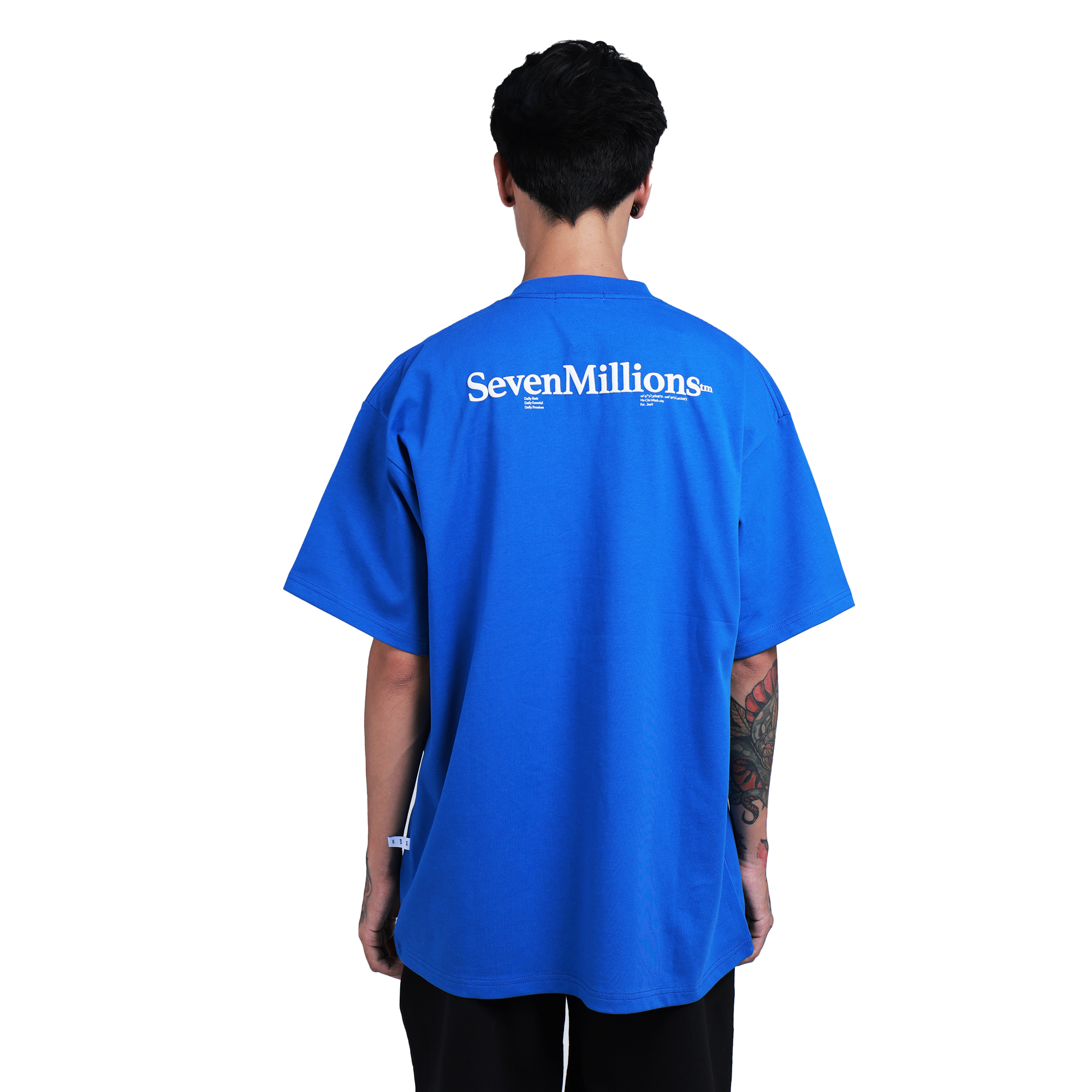 Balenciaga Political Logo Cotton Jersey Tshirt In Blue  ModeSens