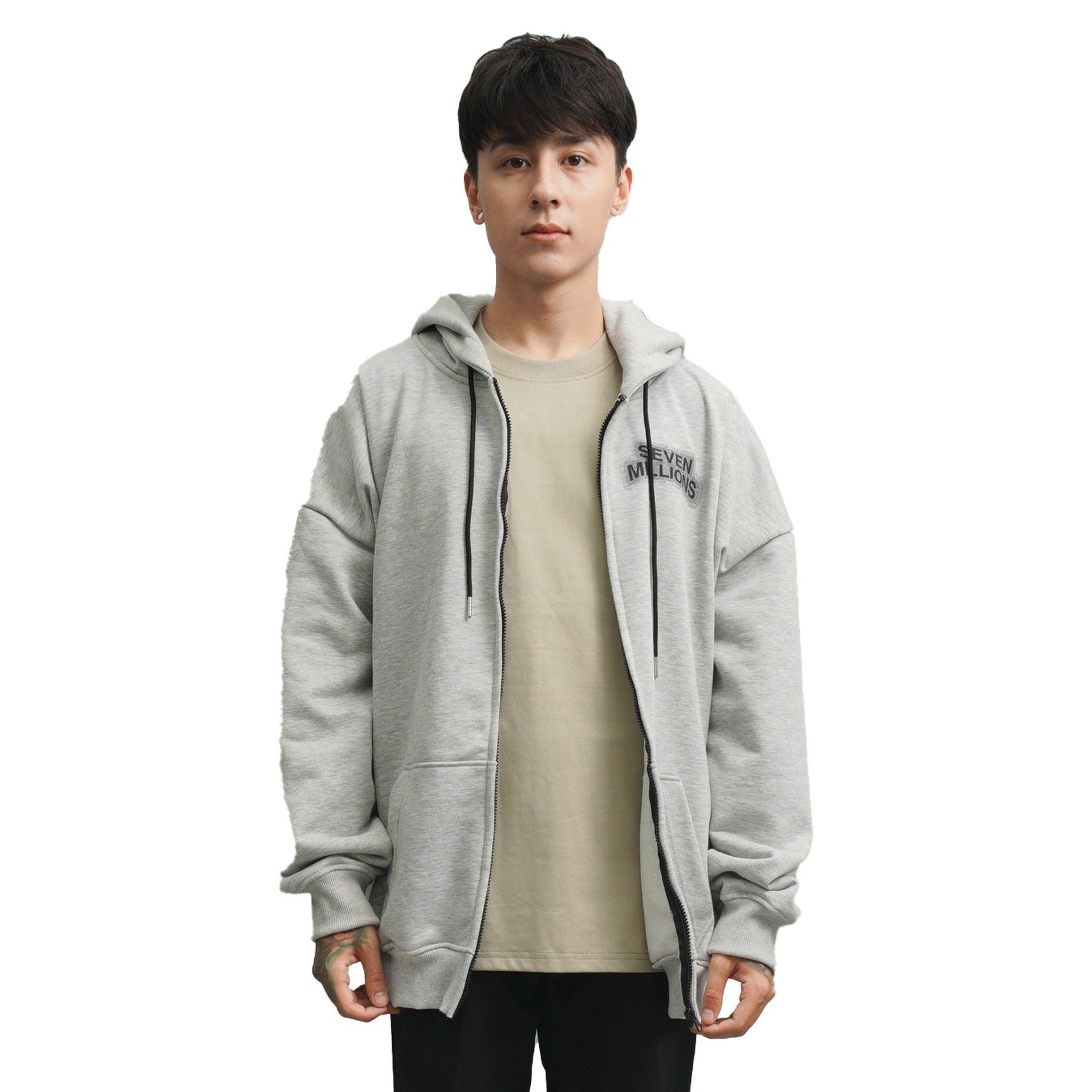 Hoodie zip Multiline