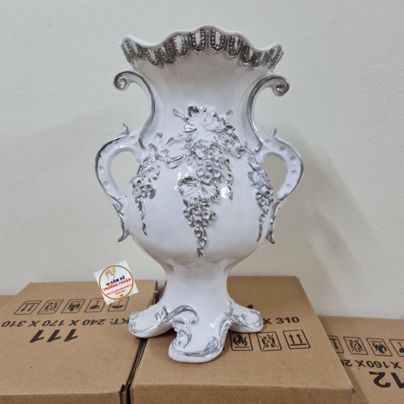 Bình Cắm Lông Công, Hoa Lụa ... ⚡️Bao Bể Vỡ⚡️Cao 41cm Nho s2