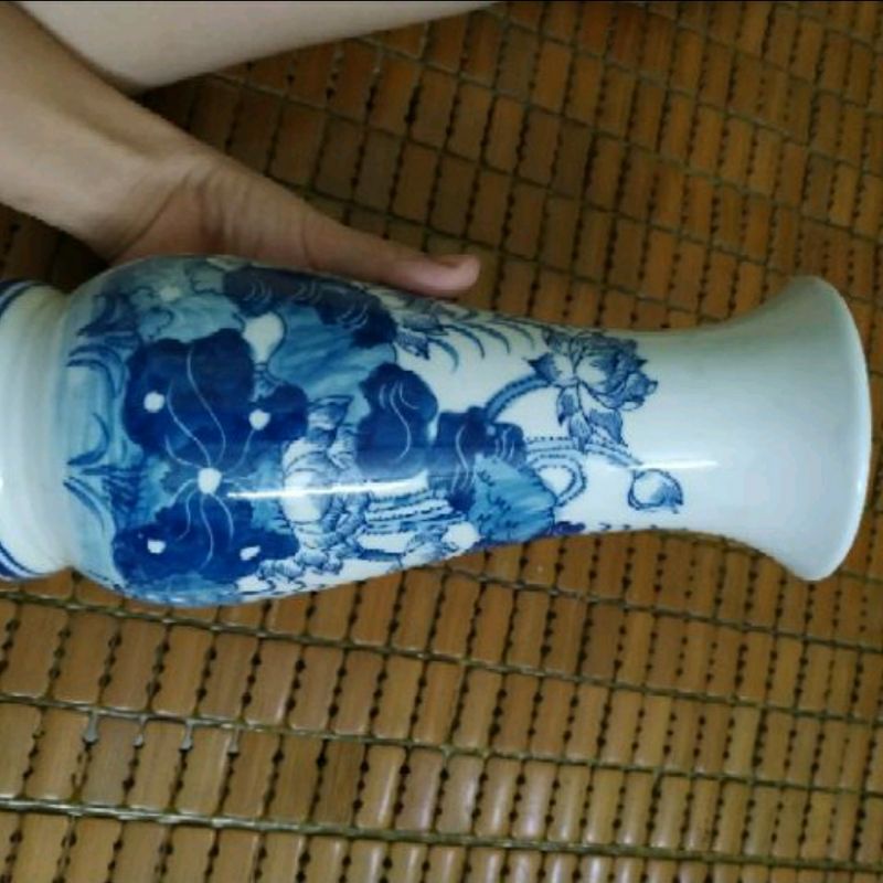Lọ Hoa Thờ Men Lam Hàng Đẹp Bát Tràng