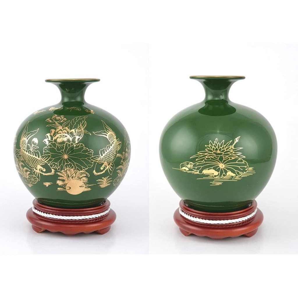 🔥[Giàu sang] Lọ hoa hút lộc - bình hút tài lộc gốm sứ bát tràng (Cao 28cm & 30cm)