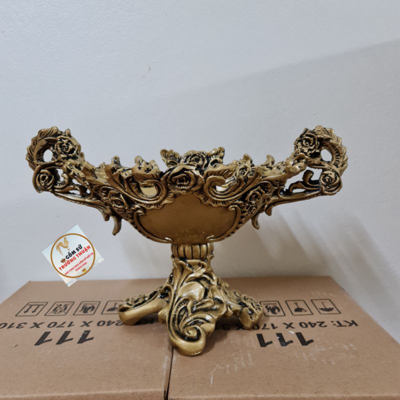 Bình hoa composite 💯BAO BỂ VỠ💯 dáng thuyền hoa cao 21cm