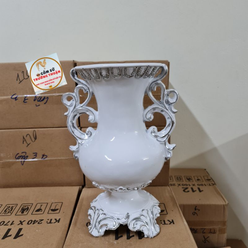 Bình hoa composite dáng cúp số 10 Cao 34cm 💯BAO BỂ VỠ💯