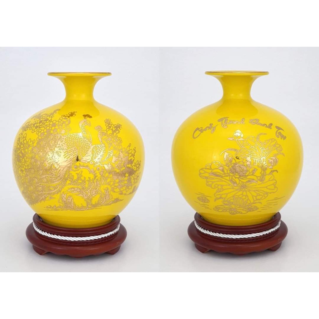 🔥[Giàu sang] Lọ hoa hút lộc - bình hút tài lộc gốm sứ bát tràng (Cao 28cm & 30cm)