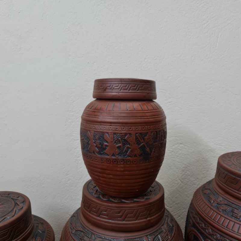 Chum sành ngâm rượu Bát Tràng ⚡️BAO BỂ VỠ⚡️ 5 lít, 10 lít, 15 lít, 20 Lít hàng Cao Cấp Đắp Nổi Họa tiết Trống Đồng