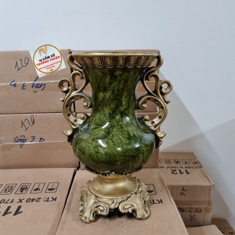 Bình hoa composite dáng cúp số 10 Cao 34cm 💯BAO BỂ VỠ💯