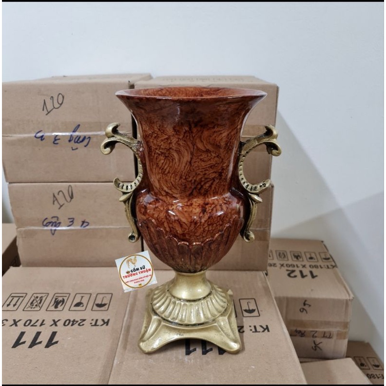 Bình cắm hoa Composite Bầu 64 ( Cắm hoa lụa, lông công...) Cao 36cm