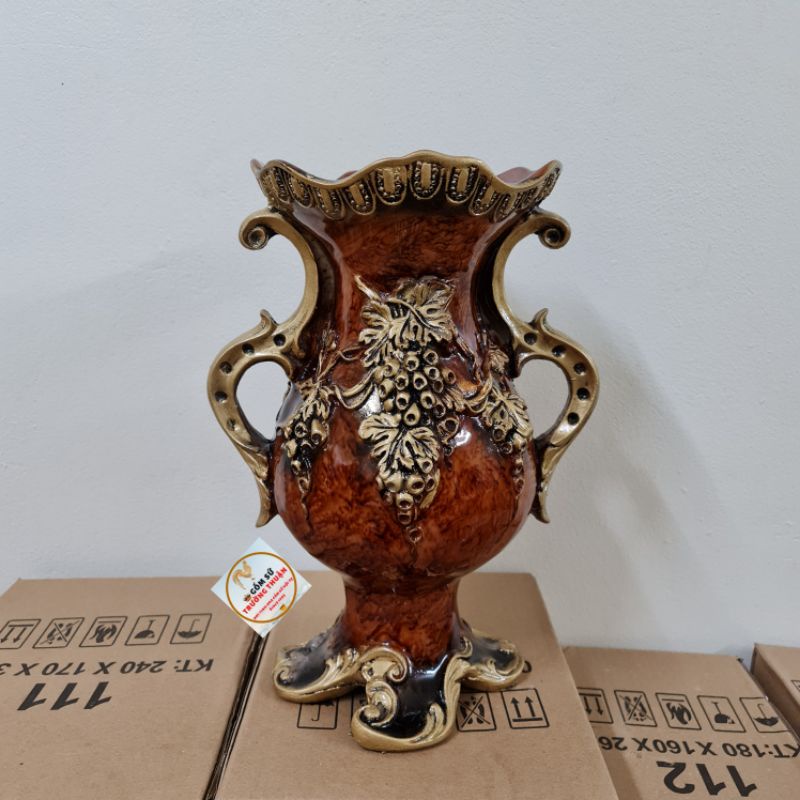 Bình hoa composite Cúp 83 H41cm ( cắm lông công, hoa lụa...)💯BAO BỂ VỠ💯