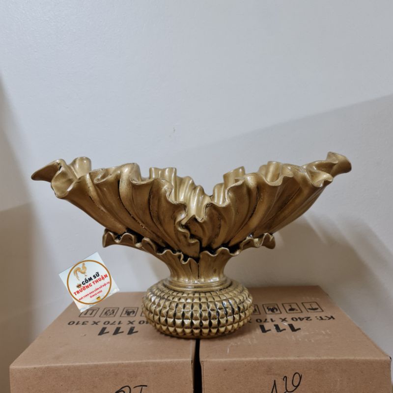 Bình Hoa Composite Lá Cải *Cao 28cm* ( cắm lông công, hoa lụa...)💯BAO BỂ VỠ💯
