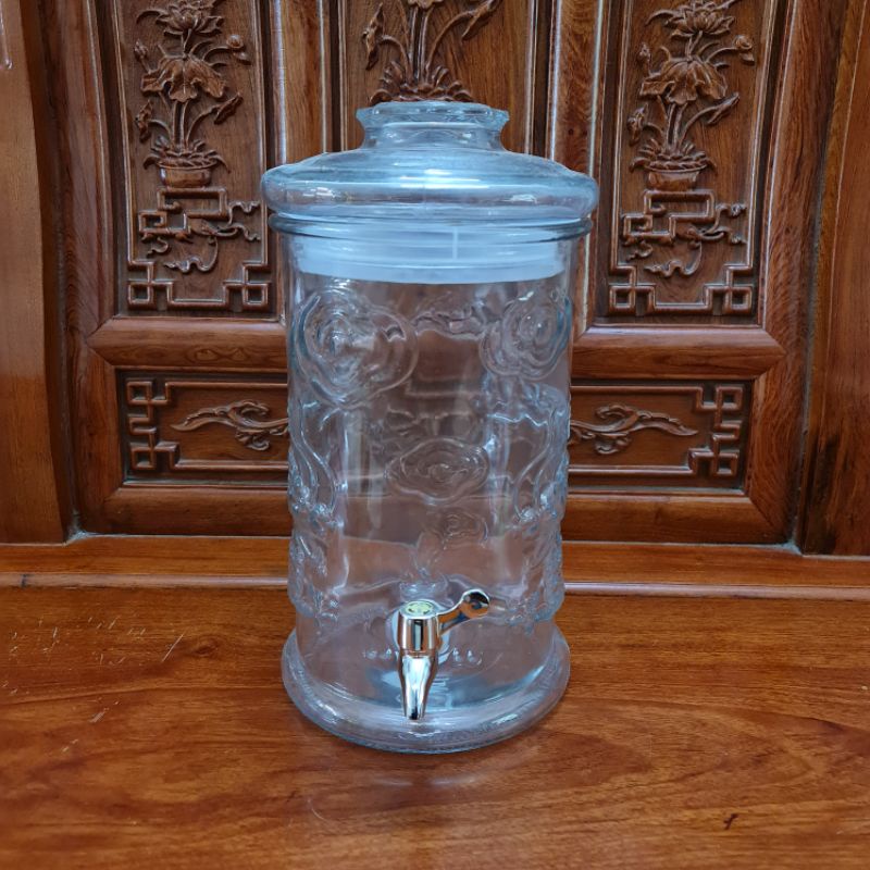Bình ngâm rượu Thuỷ tinh dáng trụ rồng có vòi, không vòi 6L, 8L, 10L, 12L, 15L, 19L