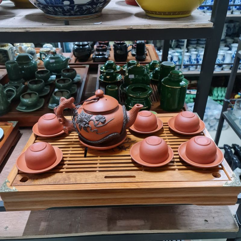 Bộ Ấm Chén Bát Tràng - Bộ Trà Gốm Sứ Cao Cấp dáng Minh Long ⚡Free Ship⚡