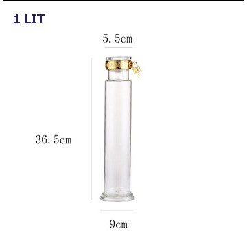 Bình trụ nắp vàng ngâm sâm gioăng cao su có khóa