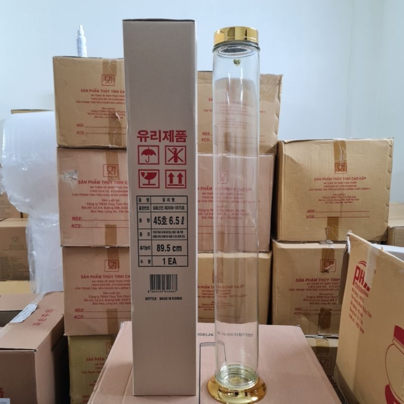 Bình Thủy Tinh Ngâm Rượu Hàn Quốc Dáng Trụ